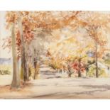 Patricia Prentice (1923-2006) 'Street in Tenterfield (N.S.W)', watercolour on paper, signed lower