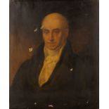 19th Century English School 'Portrait of a gentleman', oil on canvas, unsigned, unframed, 76cm x