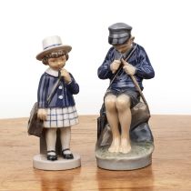 Two Royal Copenhagen figures to include Sailor Boy with a knife, on a grassy base, numbered 079 to