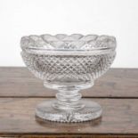 Heavy cut circular glass fruit bowl Irish, circa 1810, 14cm diameter x 12cm high Generally in good