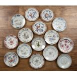 Fifteen various famille rose and other plates Chinese, 18th Century and later, including Export