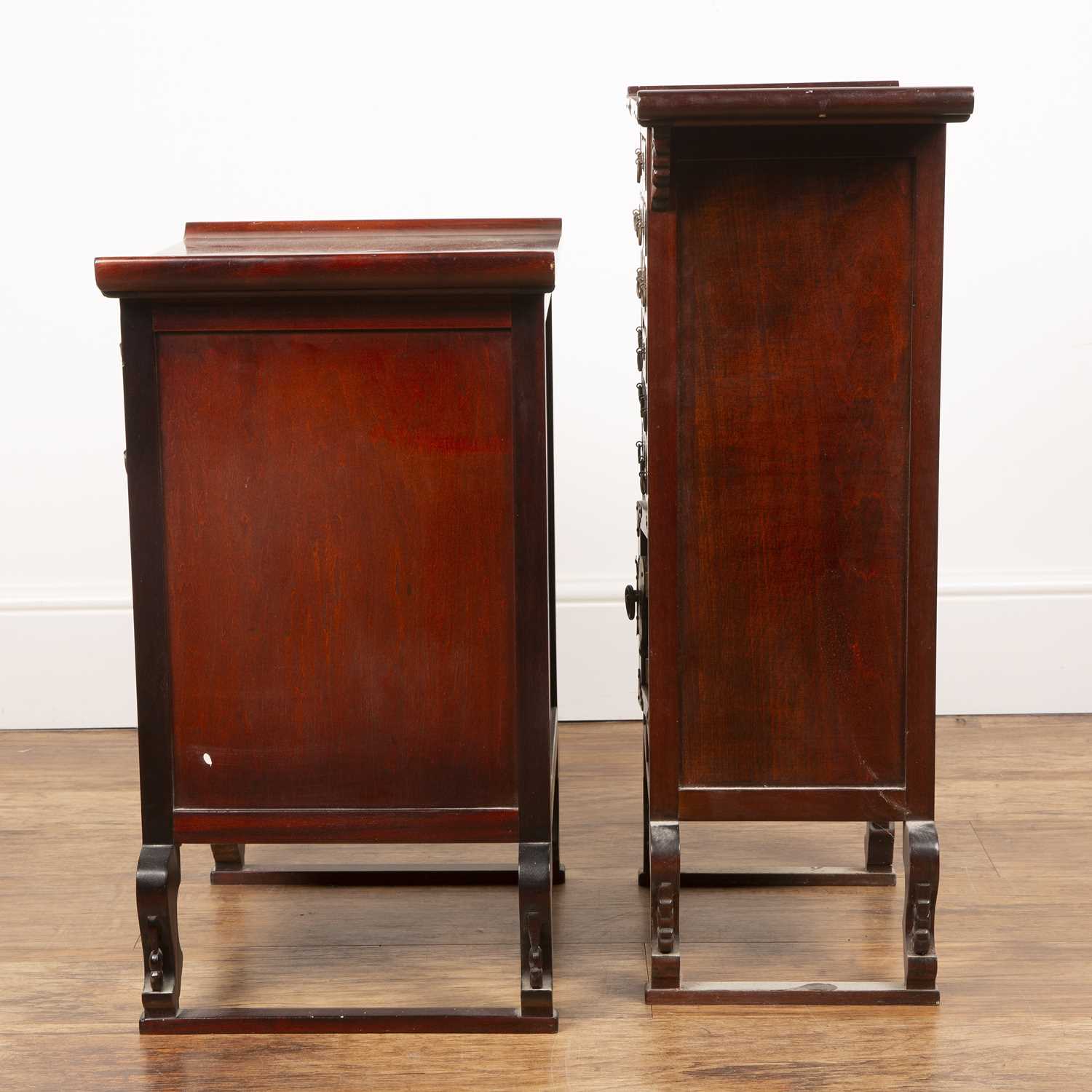 Two small sets of drawers Chinese, one 47cm wide x 75cm high x 25cm deep and the other 44.5cm wide x - Image 5 of 6