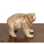 Kutani porcelain model bear Japanese, Meiji period (1868-1912) the animal is slightly crouched and
