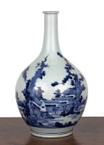 Blue and white Arita ware bottle vase Japanese, Kanbun period (1661-1673) of globular pear-shaped