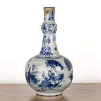 Garlic neck blue and white bottle vase Chinese, Transitional period, circa 1630-1650 the vase of