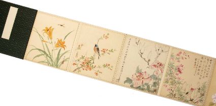 Japanese School circa 1930 to include twenty watercolour studies of botanical and bird studies, by