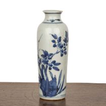 Blue and white small porcelain sleeve vase Chinese, Transitional period (1620-1683) of slightly