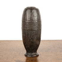 Bronze vase Chinese, 17th/18th Century with engraved taotie designs, 20.5cm high With some marks,