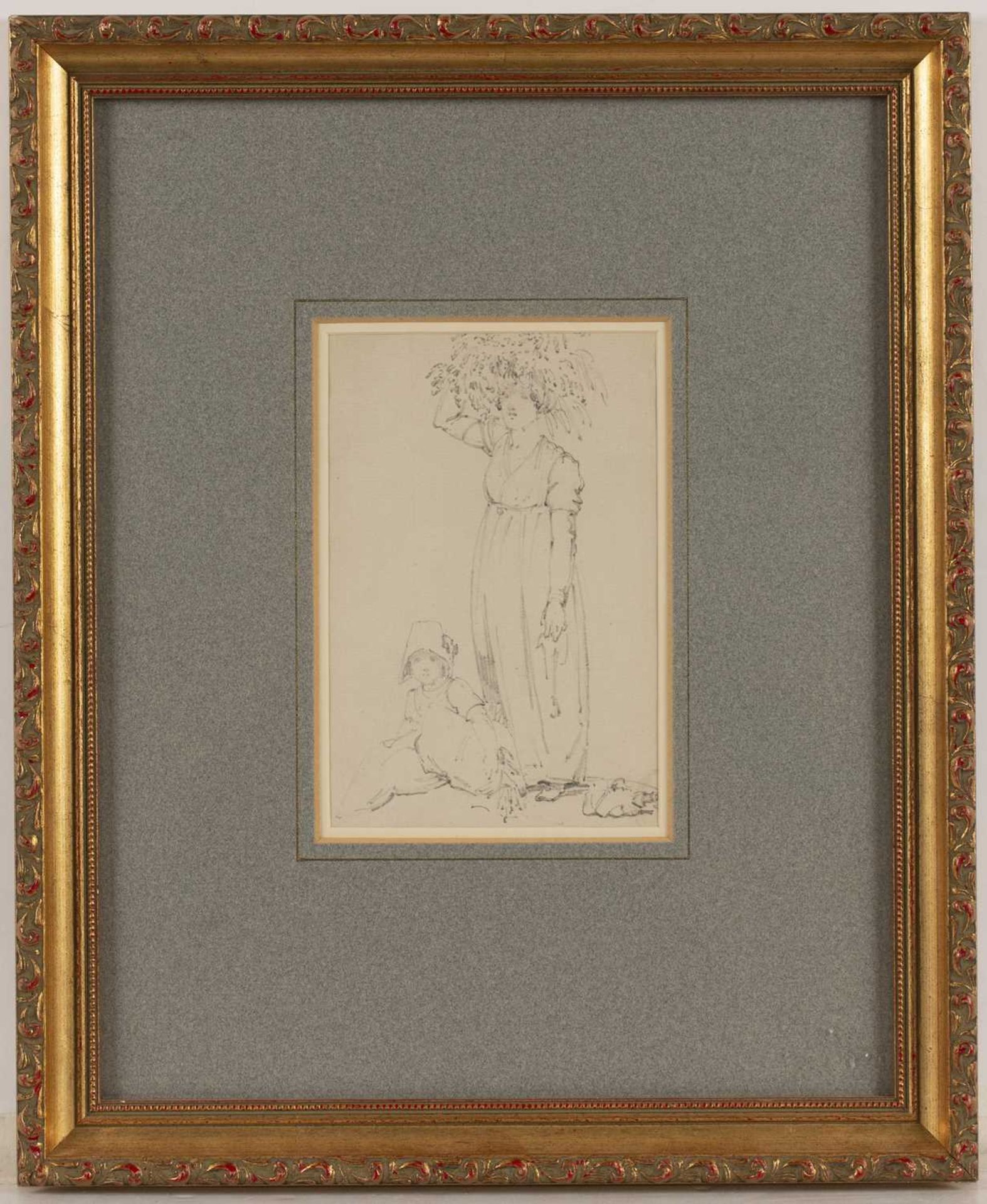 Thomas Uwins (1782-1857) Mother with child, pencil drawing, 14.5 x 10cm - Bild 2 aus 3