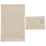 Delacroix, Eugene A three page letter dated Paris, 10 Mars 1832 to Monsieur Picquot at bar le Duc,