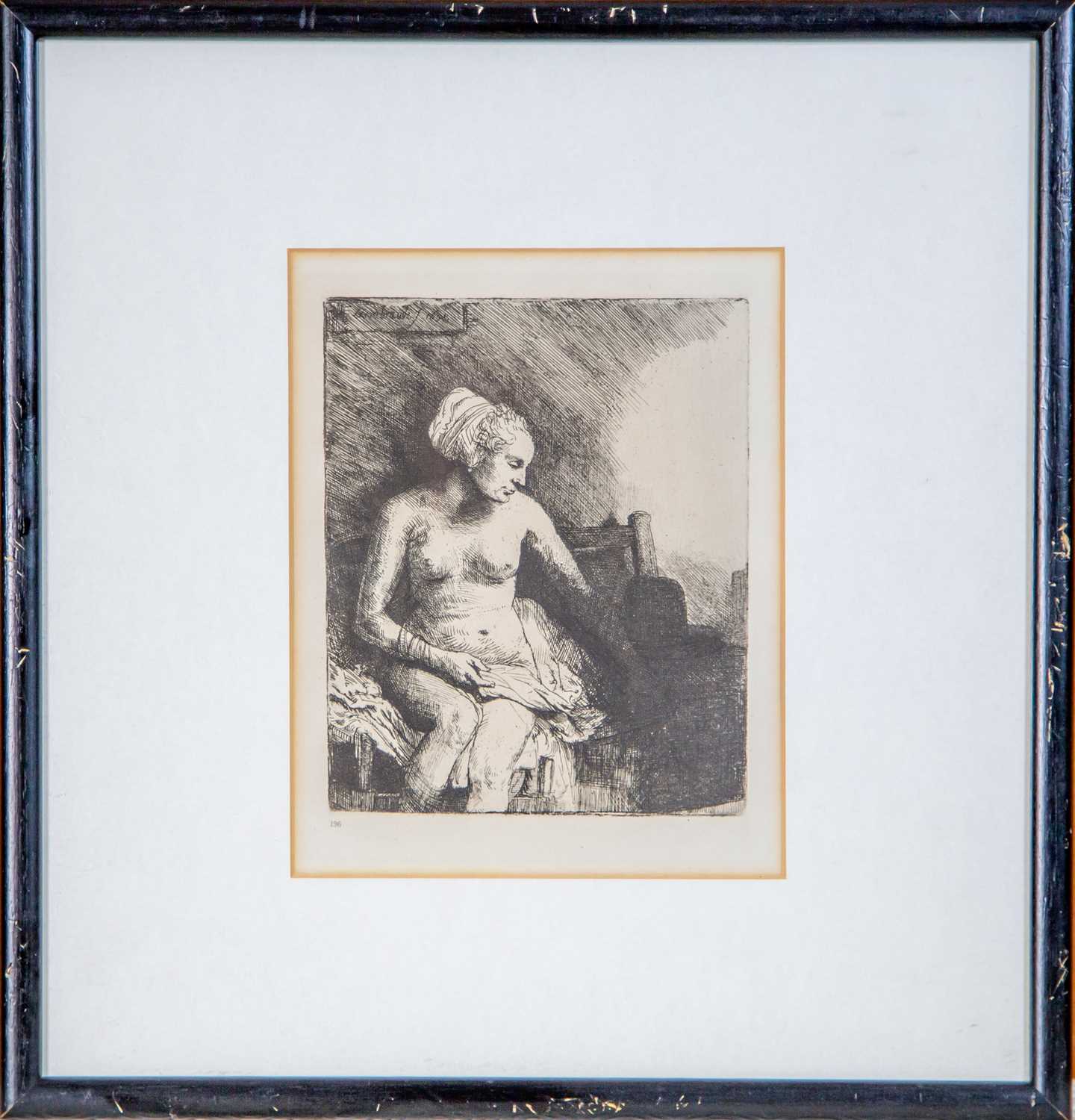 After Rembrandt Jan Uytenbogaert the Goldweigher, monochrome print, 23 x 19cm; and five further to - Image 8 of 17