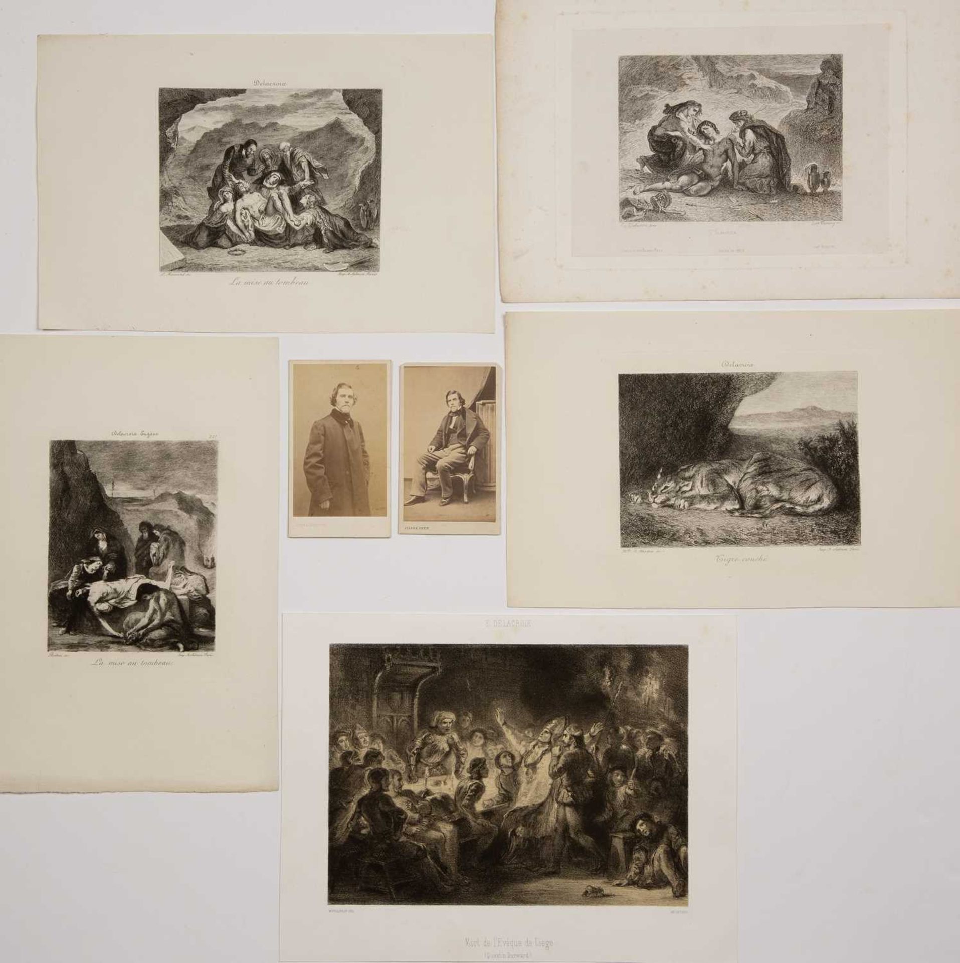 Mmlle Rhodon after Delacroix 'Tigre Couche', etching printed by Salmon, Paris, 13 x 16.5cm; four - Image 2 of 2