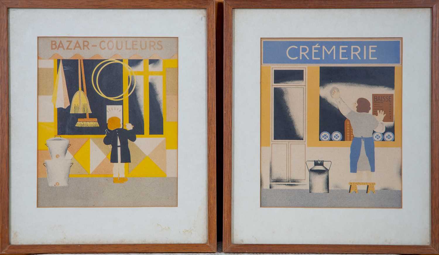 A set of seven decorative French chromo-lithographs, each depicting a different shop frontage, 21. - Image 5 of 6
