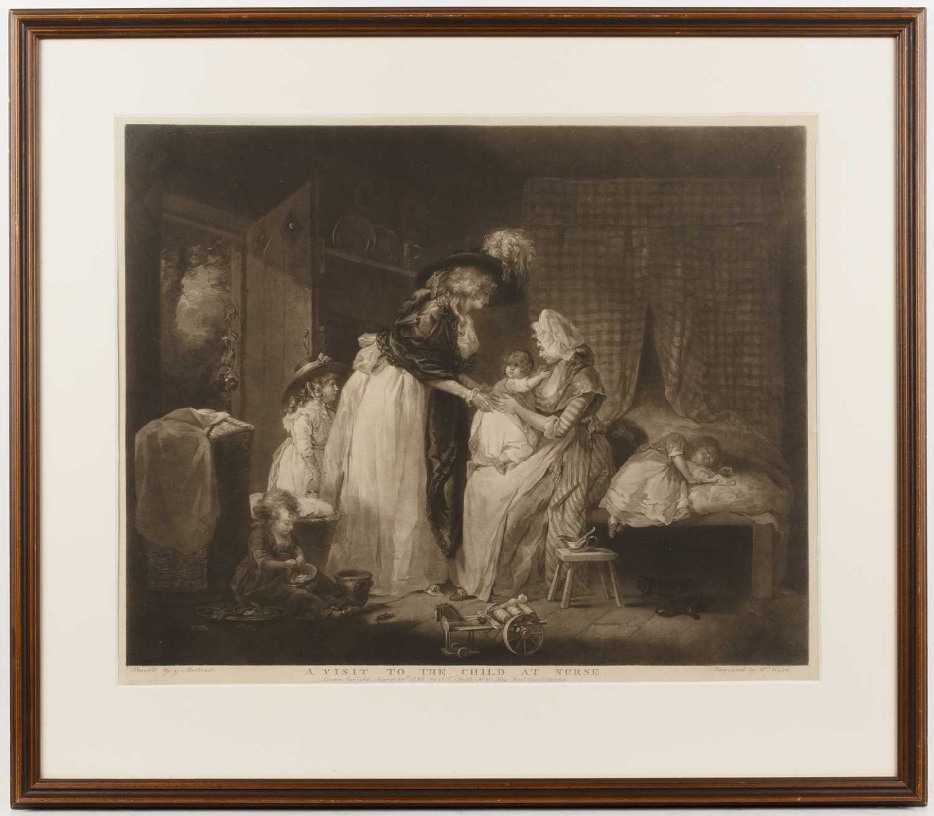 William Ward after George Morland A visit to the Child at Nurse, mezzotint, published by J R - Image 2 of 9