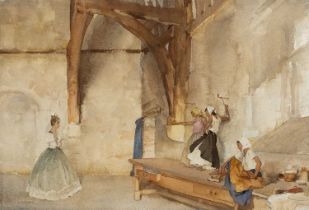 William Russell Flint (1880-1969) 'Mutiny in the Kitchen', signed, watercolour, 38 x 56.5cm This lot
