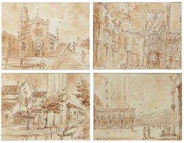 Antonio Lucarda (1904-1993) Venetian architectural views, a set of four, each signed, titled and two