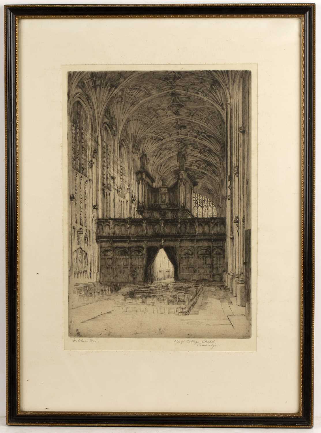 M Oliver Rae 'Kings College Chapel, Cambridge', etching, pencil signed in the margin and titled, - Image 8 of 9