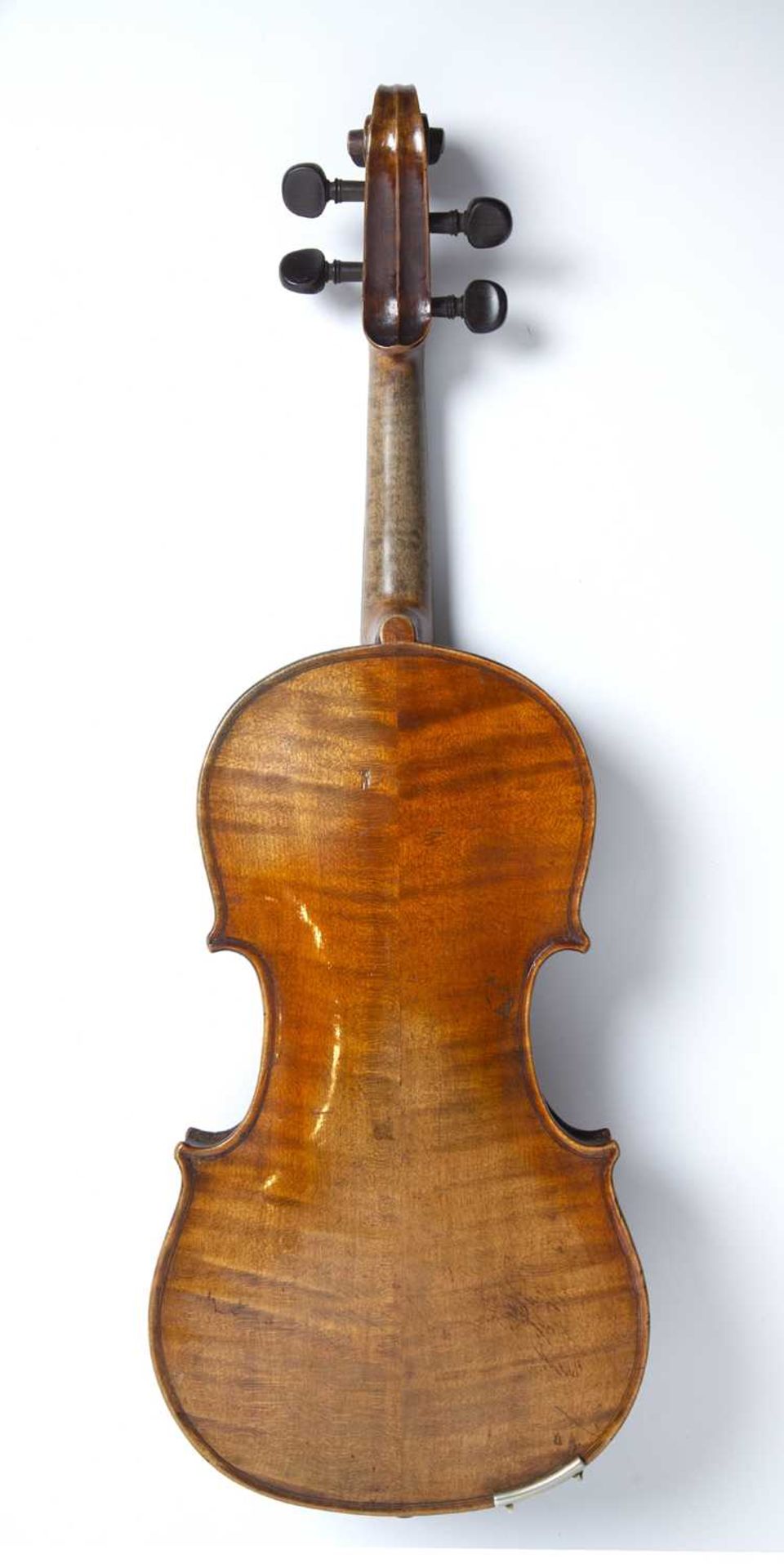 A 19th century violin with two piece back, 36cm; together with two bows, cased - Image 3 of 3