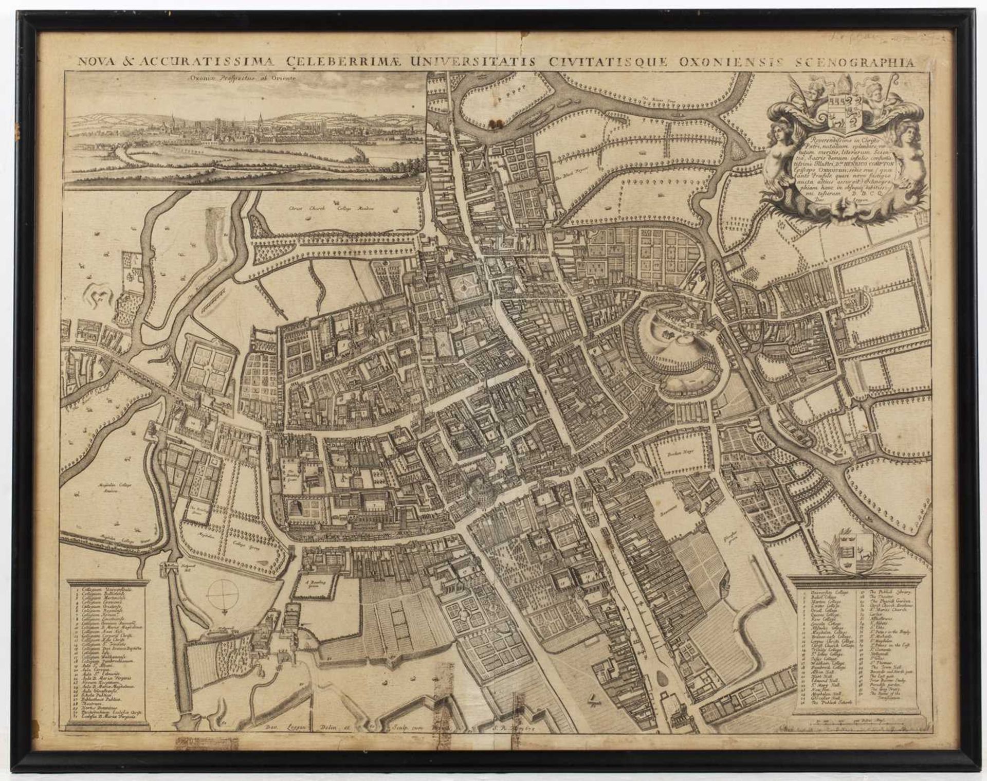 David Loggan Aerial view of the City of Oxford, engraving, 42 x 54cm