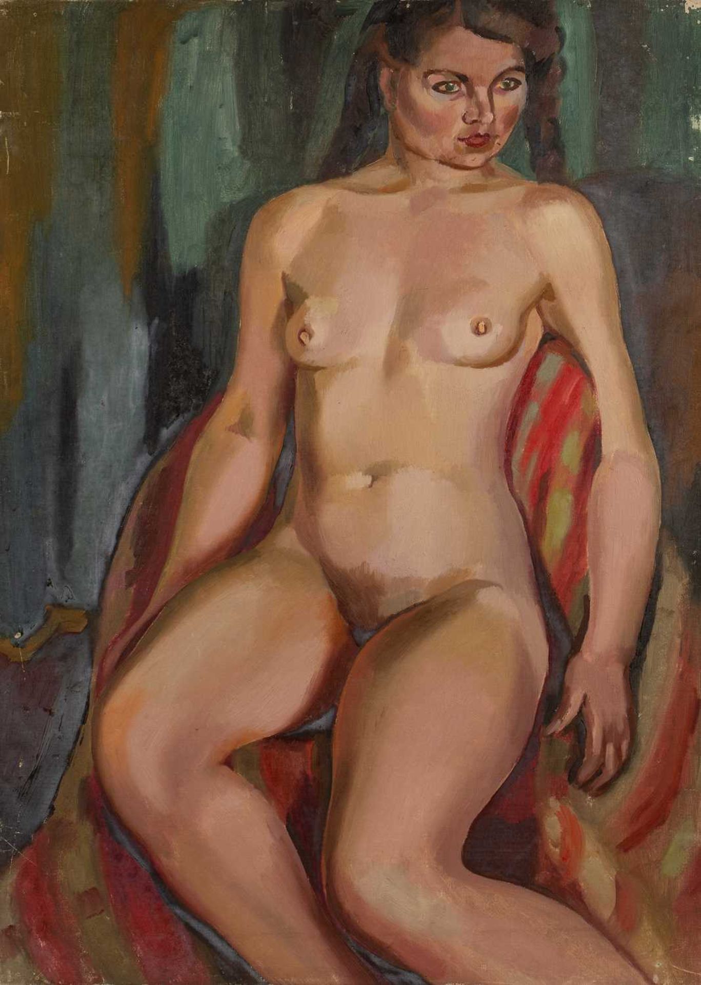 Harry Barr (1896-1987) Reclining nude, oil on canvas, 76 x 56cm