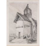 John Sell Cotman 'West End of Braysworth Church, Suffolk', etching 1st Ed 1811, 30 x 21.5cm Prov: