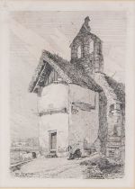 John Sell Cotman 'West End of Braysworth Church, Suffolk', etching 1st Ed 1811, 30 x 21.5cm Prov: