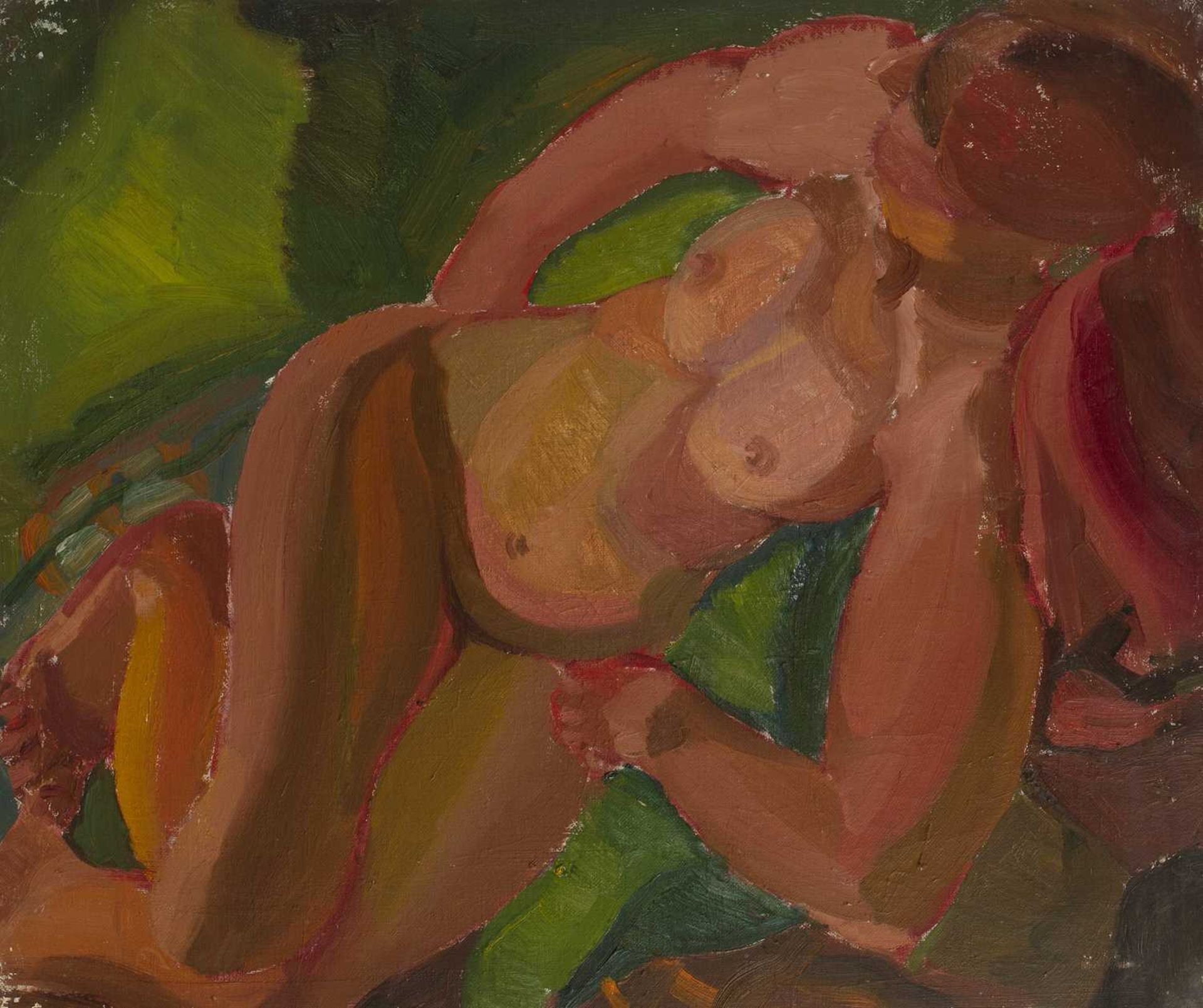 Harry Barr (1896-1987) A discussion between nudes, oil on canvas, 76 x 56cm; and a further female - Bild 3 aus 4