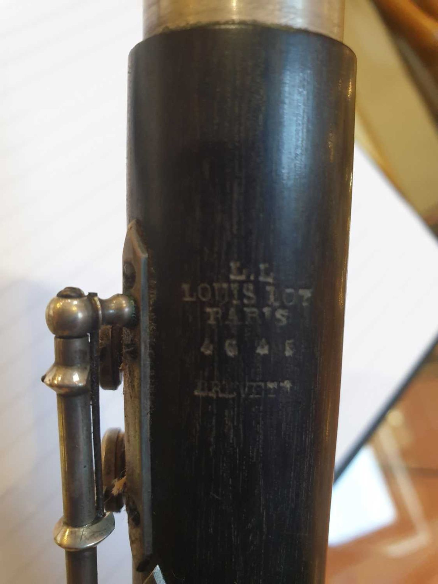 A late 19th century French flute by Louis Lot Paris 72cm in length with original case Light - Image 8 of 8