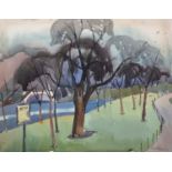 Harry Barr (1896-1987) Regents Park, signed and dated March 1952, ink and watercolour, 35.5 x
