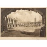 M Oliver Rae 'Kings College Chapel, Cambridge', etching, pencil signed in the margin and titled,