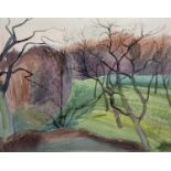 Harry Barr (1896-1987) Wooded landscape, signed and dated Jan 1954, ink and watercolour with