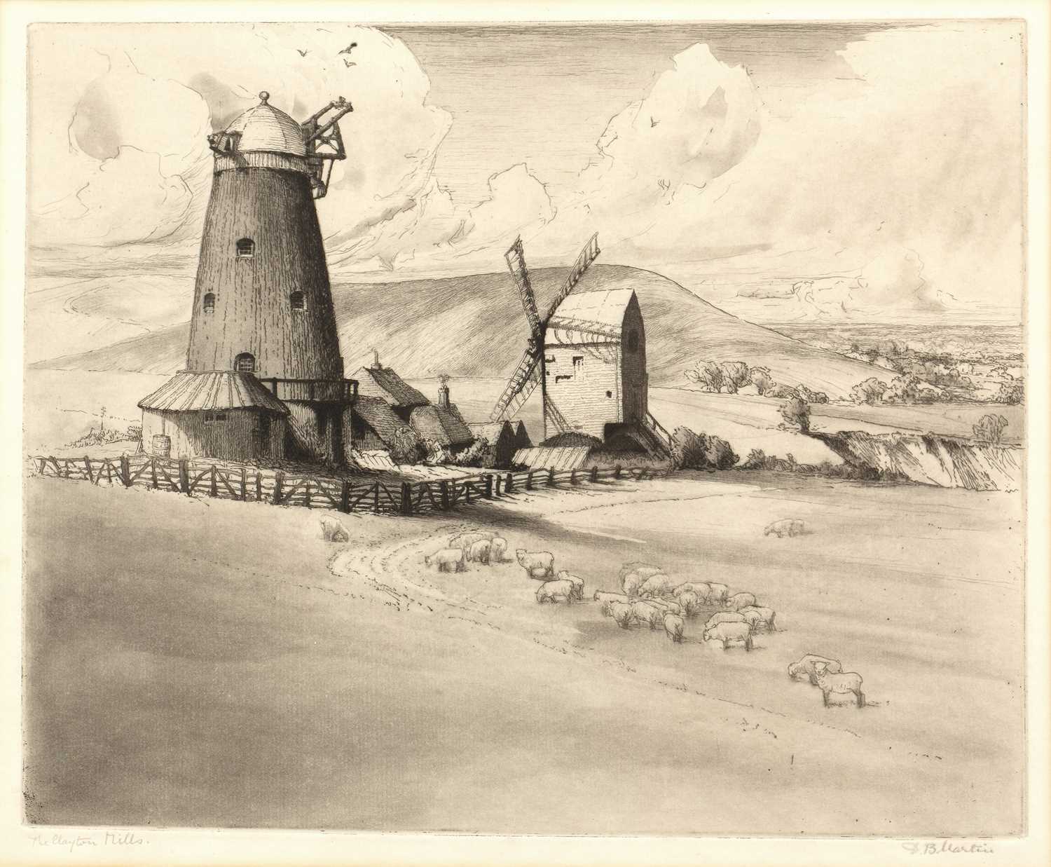 D B Martin The Clayton Mills, etching, pencil signed in the margin and titled, 22 x 27cm