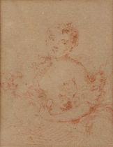 Attributed to Jean Pesne (1623-1700) Portrait of a seated lady, sanguine chalk on paper, 11 x 8.