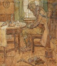 Stephen Baghot de la Bere (1877-1927) One Drink too Many, signed, pencil and watercolour