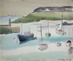Harry Barr (1896-1987) St Ives – sailing boats, signed and dated Aug 1948 and inscribed, ink and