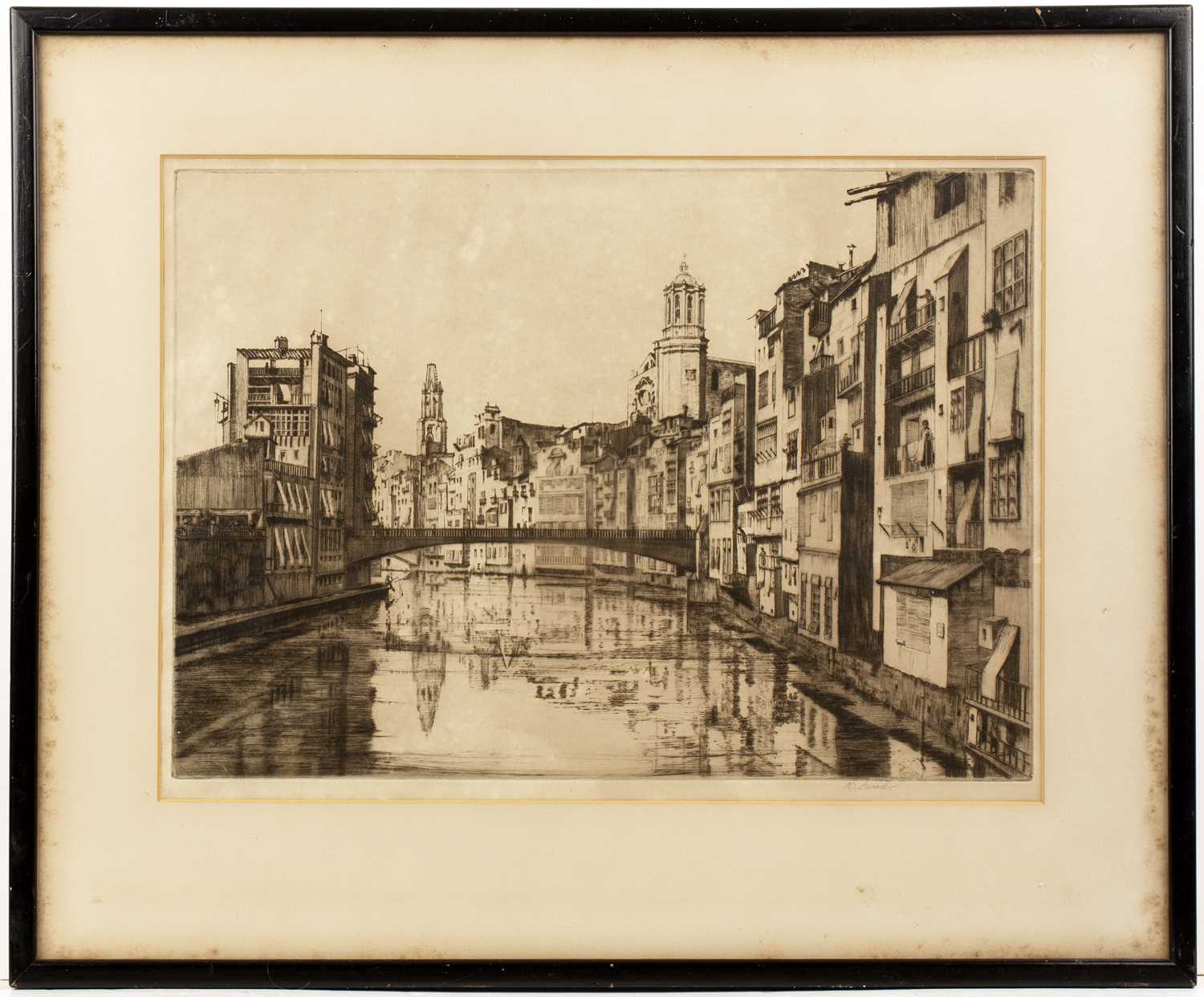 Douglas Ion Smart (1879-1970) The river Ona at Gesana, Spain, signed in pencil to the margin, 27 x - Image 2 of 22