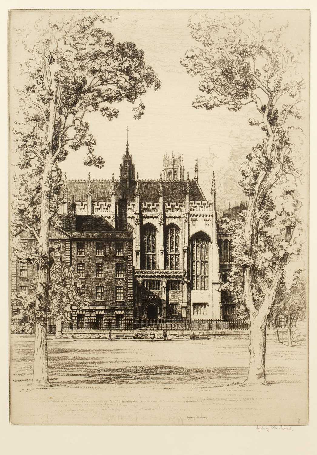 Sydney R Jones (1881-1966) 'Inner Temple Gardens, London', etching, 33 x 23.5cm