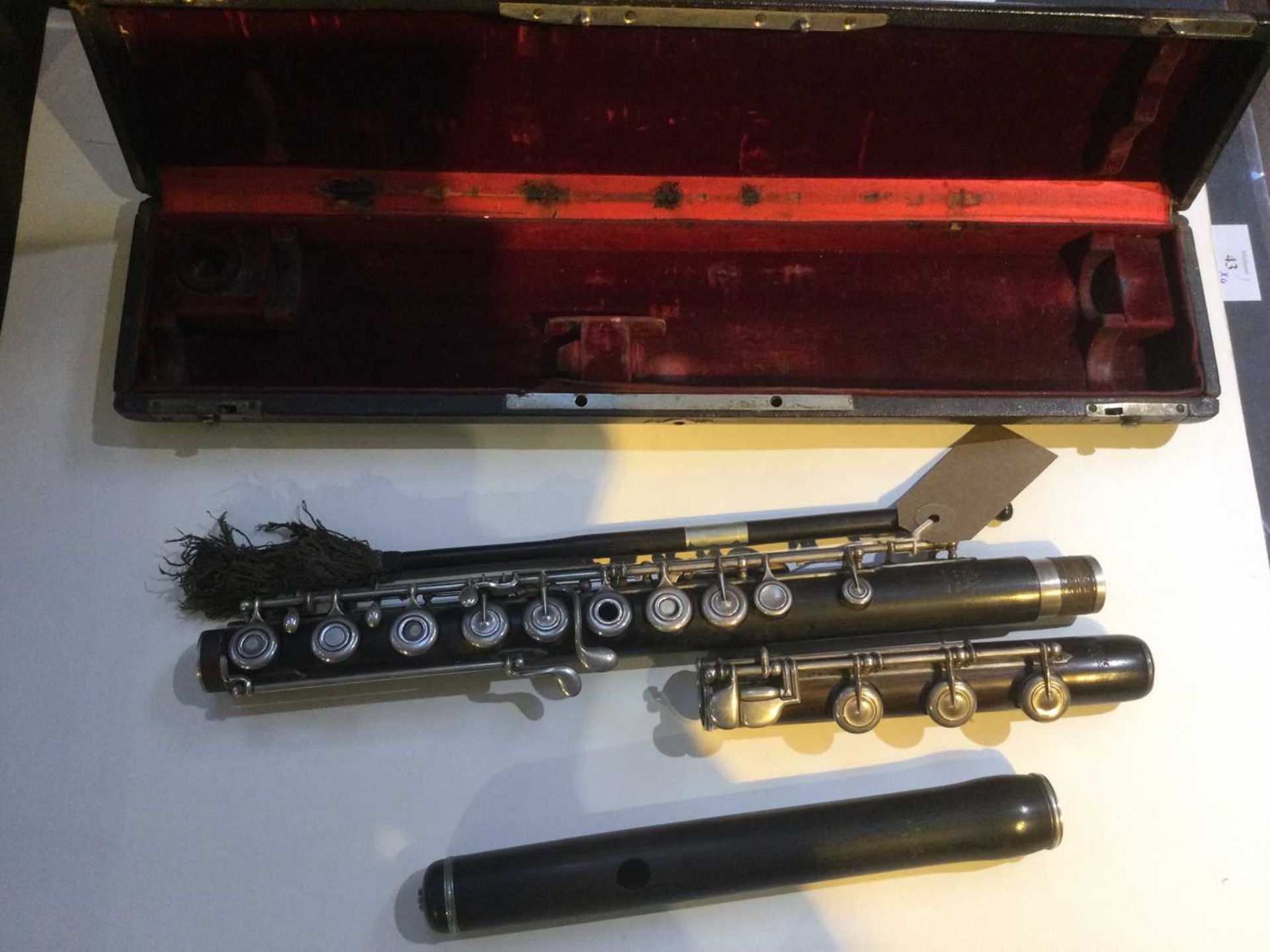 A late 19th century French flute by Louis Lot Paris 72cm in length with original case Light - Image 5 of 8