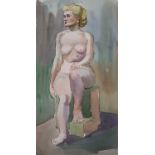 Harry Barr (1896-1987) Seated female nude, ink and watercolour, 38 x 20cm; and six further nude
