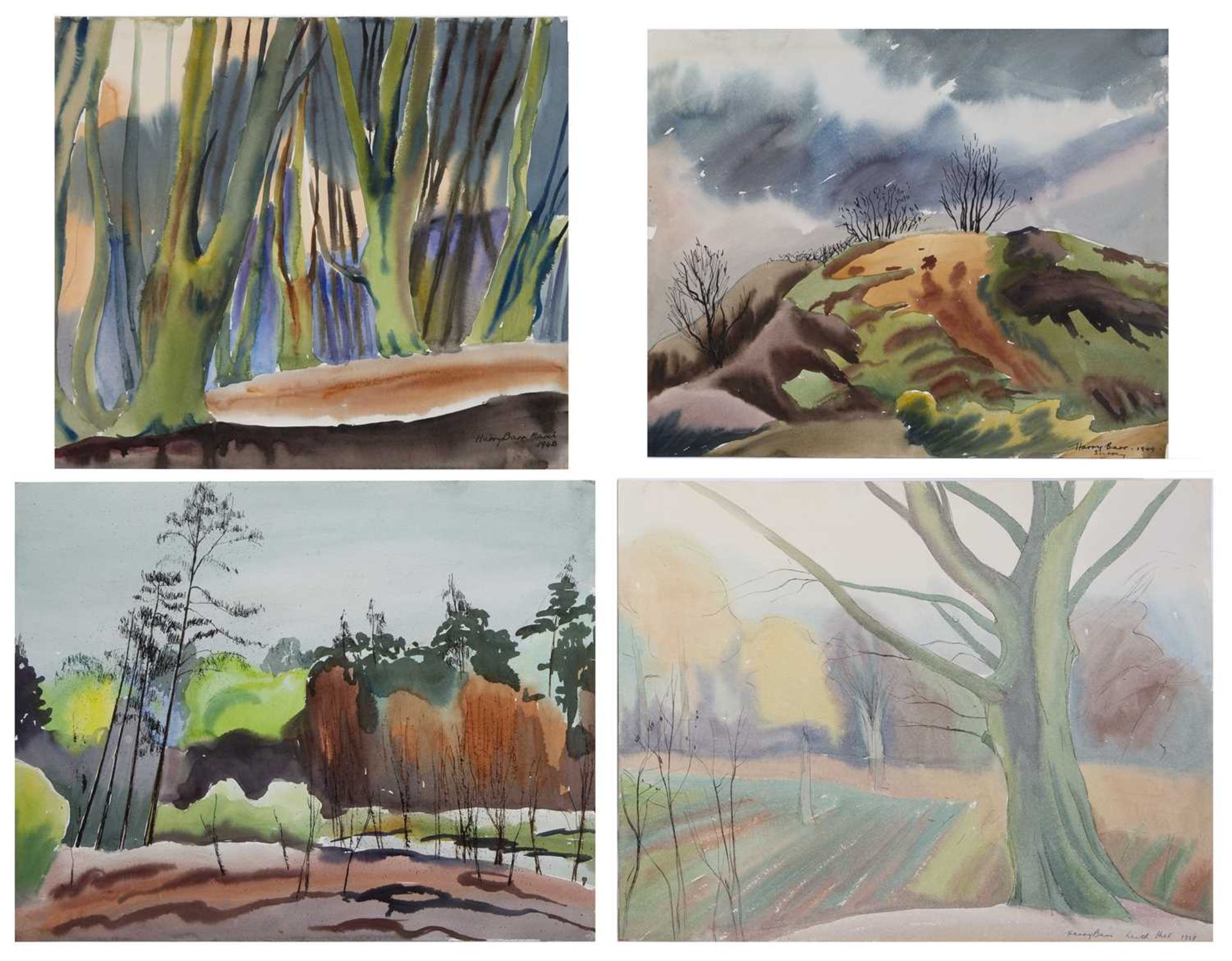 Harry Barr (1896-1987) Woodland study, signed and dated March 1948, watercolour, 35.5 x 40.5cm; - Bild 2 aus 2