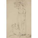 Thomas Uwins (1782-1857) Mother with child, pencil drawing, 14.5 x 10cm