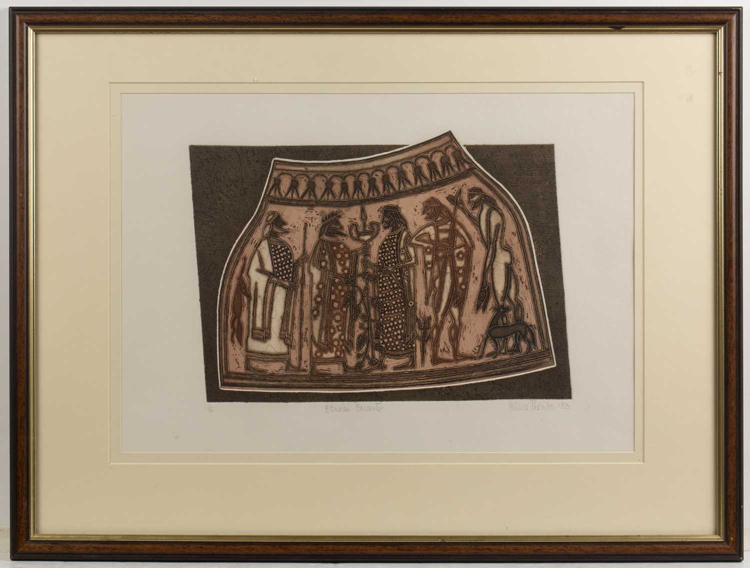 Valerie Thornton (1931-1991) 'Etruscan Encounter', etching with aquatint, pencil signed in the - Image 2 of 3