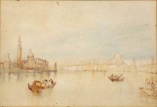 T Ward after J M W Turner Venice, calm at sunrise, sepia ink and watercolour, 21 x 31.5cm