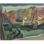 Harry Barr (1896-1987) The harbourside, oil on canvas, 51 x 61cm; and a further similar study of