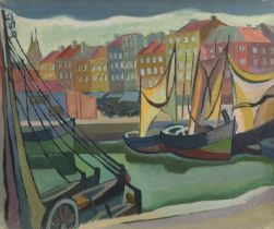 Harry Barr (1896-1987) The harbourside, oil on canvas, 51 x 61cm; and a further similar study of