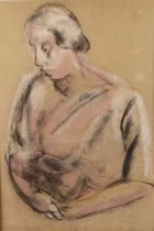 Bernard Meninsky (1891-1950) Mother with child, signed and dated '25, pastel, 62 x 42cm