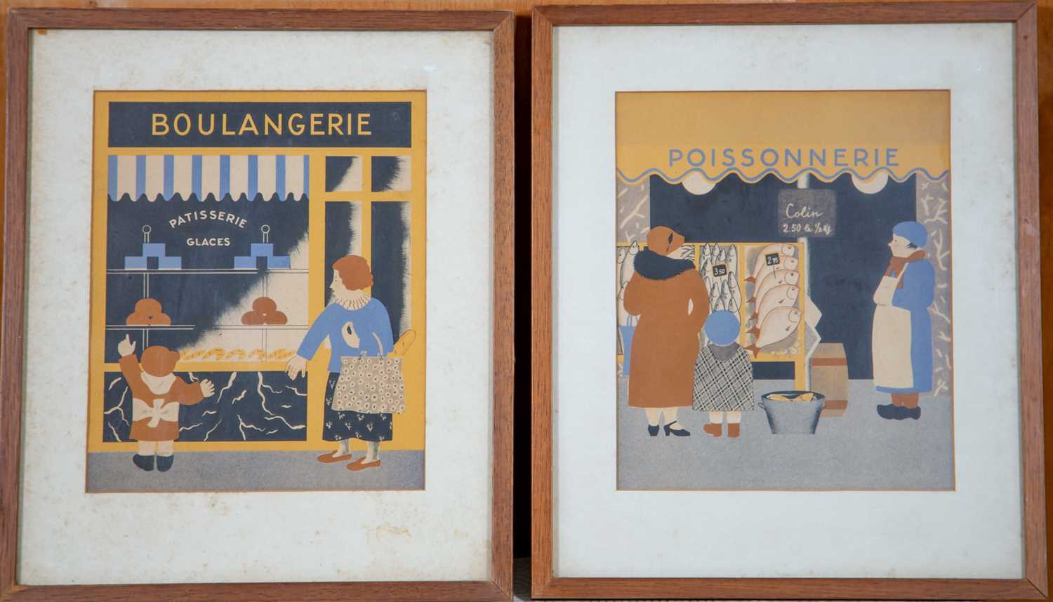 A set of seven decorative French chromo-lithographs, each depicting a different shop frontage, 21. - Image 3 of 6