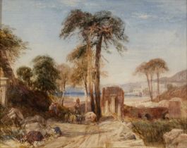 Samuel Austin (1796-1834) 'The Campagna, Rome', watercolour, 21 x 26cm