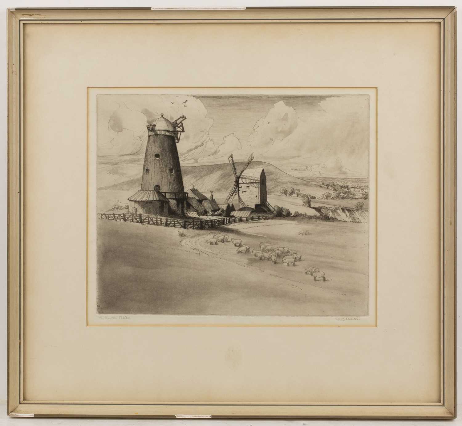 D B Martin The Clayton Mills, etching, pencil signed in the margin and titled, 22 x 27cm - Image 2 of 3