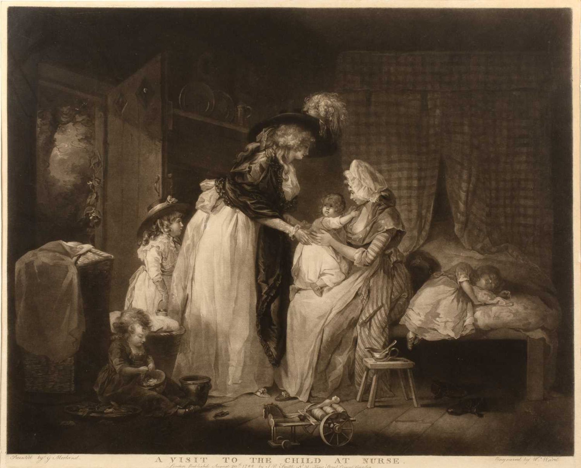 William Ward after George Morland A visit to the Child at Nurse, mezzotint, published by J R